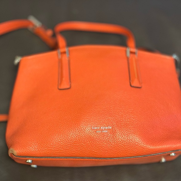 Kate Spade Abbott Satchel Bag Coral Crossbody Tote GUC - Picture 3 of 8